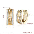 Diamond Greek Key Hoop Earring Diamond Greek Key Hoop Earring with diamond detailing on both sides
