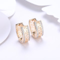 Diamond Greek Key Hoop Earring Diamond Greek Key Hoop Earring with diamond detailing on both sides