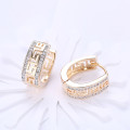 Diamond Greek Key Hoop Earring Diamond Greek Key Hoop Earring with diamond detailing on both sides