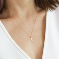 Mini Silver Cross Charm Necklace Mini sterling silver cross charm necklace gallery image