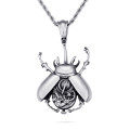 Silver scarab beetle necklace
