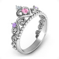 Personalised Princess Charming Tiara Ring side view