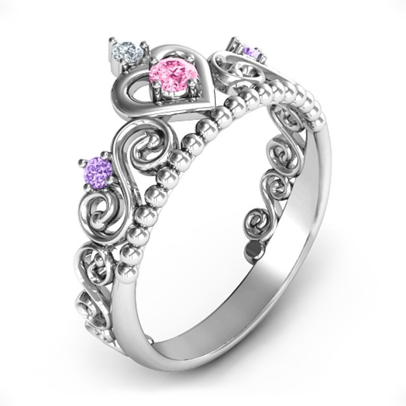Personalised Princess Charming Tiara Ring side view