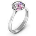 Personalised diamond cage ring detail