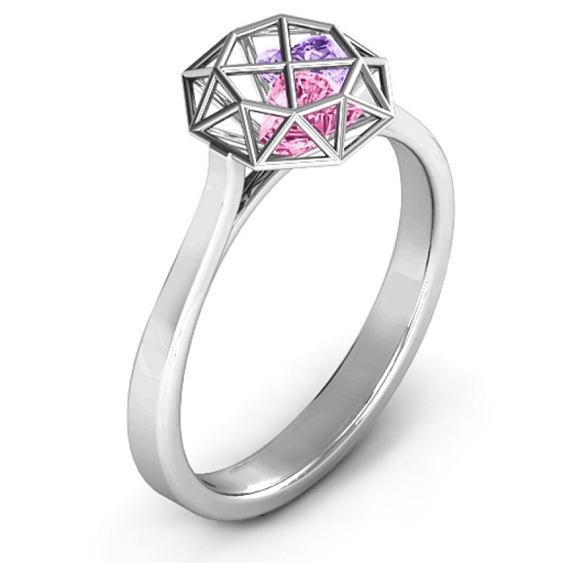 Personalised diamond cage ring detail