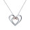 Sterling Silver Double Heart Infinity Diamond Pendant Necklace