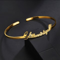 Personalised sterling silver name bangle bracelet