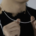 Solid sterling silver 3 mm Cuban link chain necklace