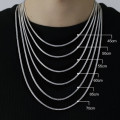 Solid sterling silver 3 mm Cuban link chain necklace