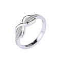 Sterling Silver Cubic Zirconia Infinity Ring Sterling silver cubic zirconia infinity ring gallery image