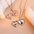 Personalised heart locket necklace for a photo engraving and back message