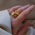 Circle monogram signet ring