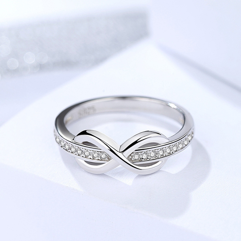 Sterling Silver Cubic Zirconia Infinity Ring Sterling silver cubic zirconia infinity ring product image