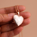 Personalised heart locket necklace for a photo engraving and back message