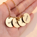 Personalised 18ct gold-plated silver disc pendant necklace