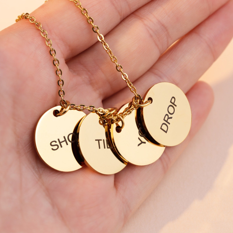 Personalised 18ct gold-plated silver disc pendant necklace