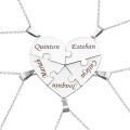 Personalised Penta Heart Puzzle necklace detail