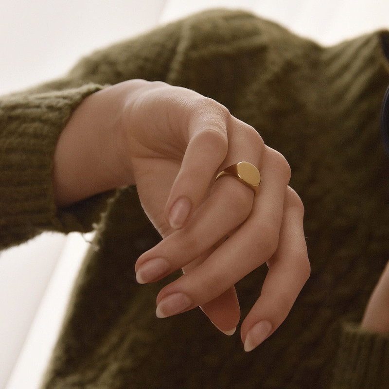 Circle monogram signet ring product image