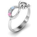 Custom Infinity Promise Ring with Birthstones Custom infinity promise ring with birthstone detail