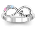 Custom Infinity Promise Ring with Birthstones Custom infinity promise ring with birthstone detail