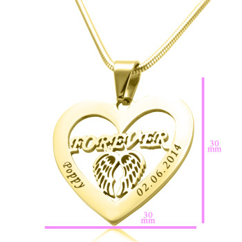 Personalised Angel in My Heart Necklace - 18ct Gold Plated Personalised Angel in My Heart Necklace - 18ct Gold Plated