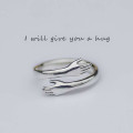 Personalised Two Hands Warm Hug Ring