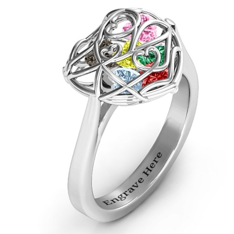 Encased in Love Caged Hearts Ring Encased in Love caged hearts ring product image