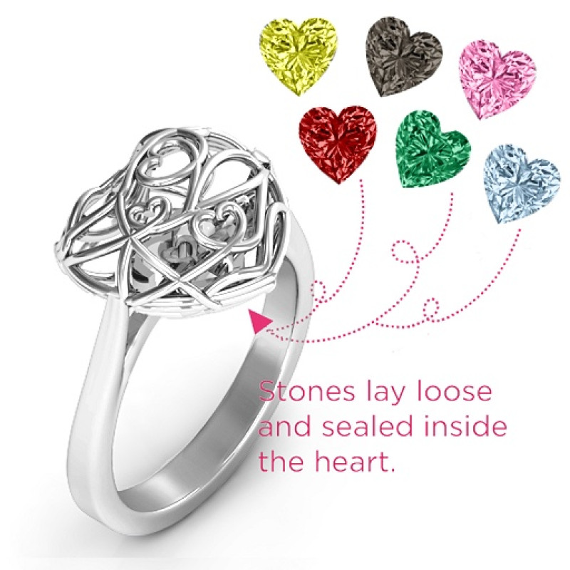 Encased in Love Caged Hearts Ring Encased in Love caged hearts ring product image
