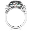Cursive Mom Caged Hearts Ring with Butterfly Wings Band Cursive Mom caged hearts ring with butterfly wings band