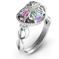 Butterfly Caged Hearts Ring with Infinity Band Butterfly caged hearts ring with infinity band