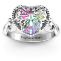 Butterfly Caged Hearts Ring with Infinity Band Butterfly caged hearts ring with infinity band