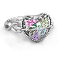 Butterfly Caged Hearts Ring Heart Cage Butterfly caged hearts ring with heart stone cage
