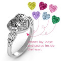 Mom Caged Hearts Ring with Butterfly Wings Band product image