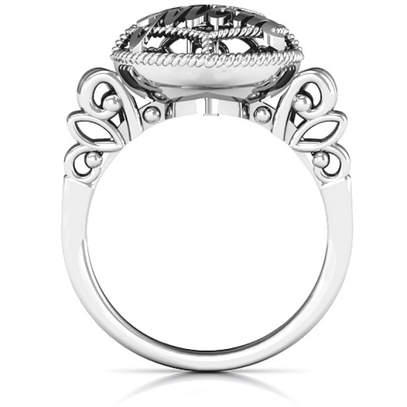Mom Caged Hearts Ring with Butterfly Wings Band product image