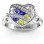 Sparkling Hearts Caged Hearts Ring with Infinity Band