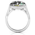 Mother and Child Caged Hearts Ring Side View Mother and Child Caged Hearts Ring side view