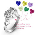 Family Tree Caged Hearts Ring with Infinity Band product view
