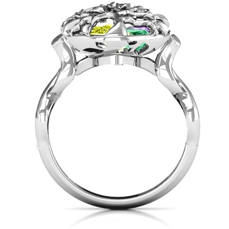 Family Tree Caged Hearts Ring with Infinity Band product view