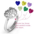 Family Tree Caged Hearts Ring with Ski Tip Band Family Tree Caged Hearts Ring with Ski Tip Band product image
