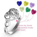 #1 Mom Caged Hearts Ring with Infinity Band product view