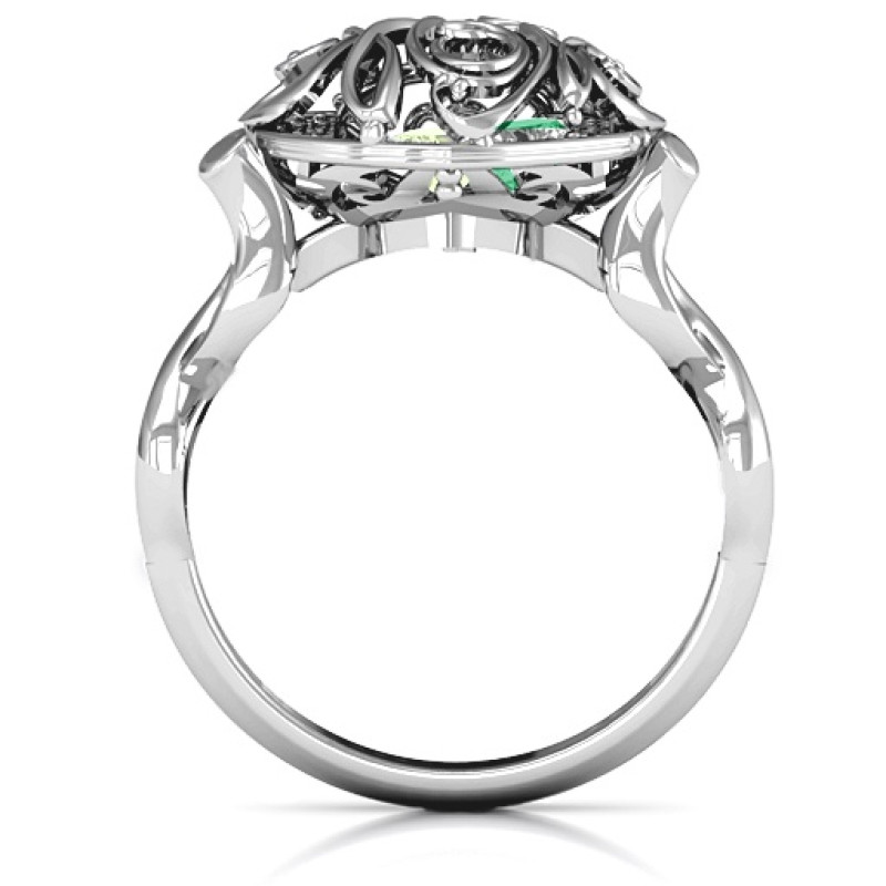 #1 Mom Caged Hearts Ring with Infinity Band product view