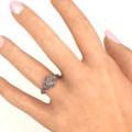 Petite caged hearts ring with an infinity band