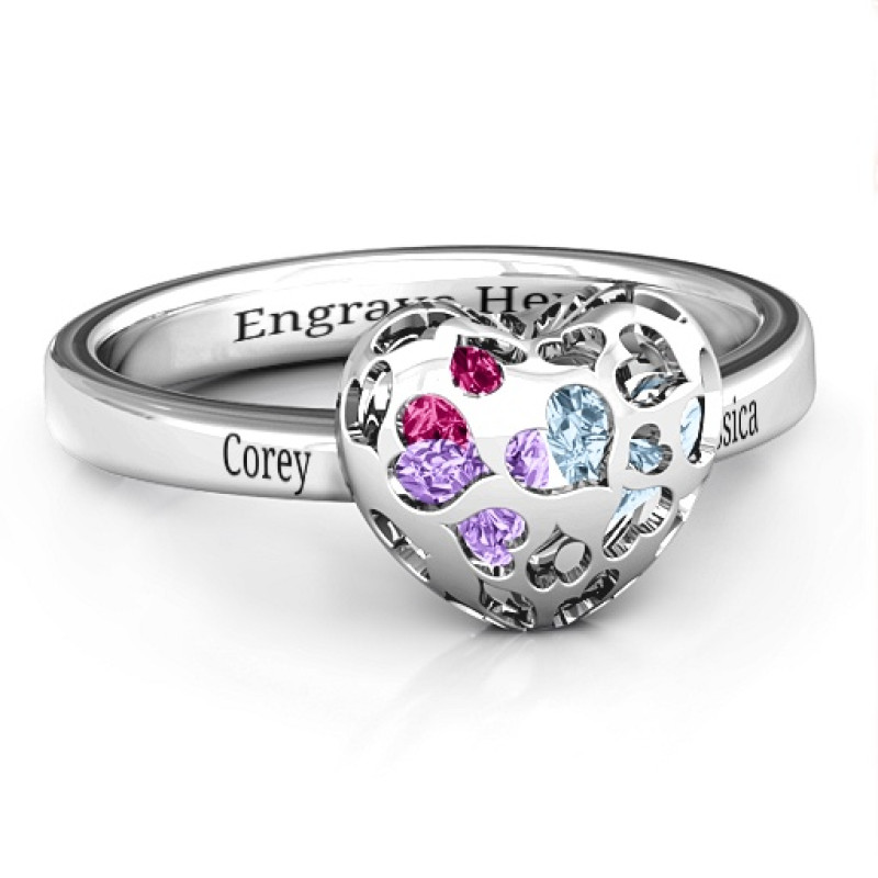 Petite Caged Hearts Ring Petite caged hearts ring product view