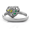 Encased in Love petite caged hearts ring with classic band