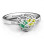 Encased in Love Petite Caged Hearts Ring with Classic with Engravings Band