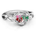 Petite Caged Hearts Ring with Infinity Band product image