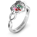 Petite Caged Hearts Ring with Infinity Band Petite caged hearts ring with an infinity band
