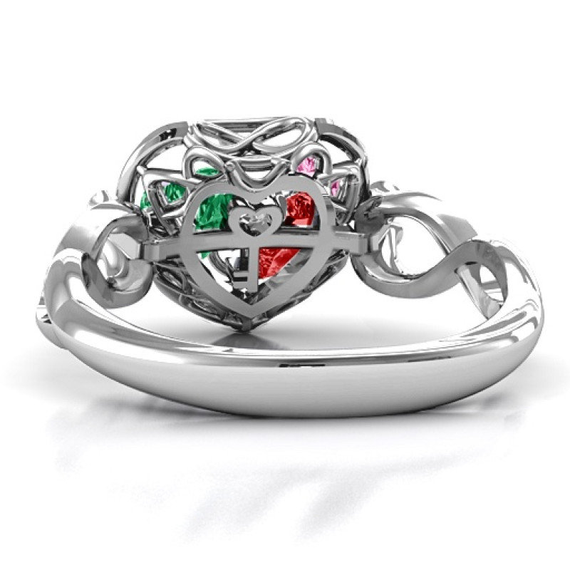 Petite Caged Hearts Ring with Infinity Band Petite caged hearts ring with an infinity band