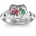 Petite Caged Hearts Ring with Infinity Band Petite caged hearts ring with an infinity band