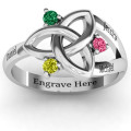 Siobhán Celtic Knot Ring Siobhán Celtic Knot Ring with three round stones